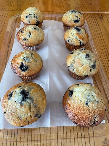 freshly baked blueberry muffins